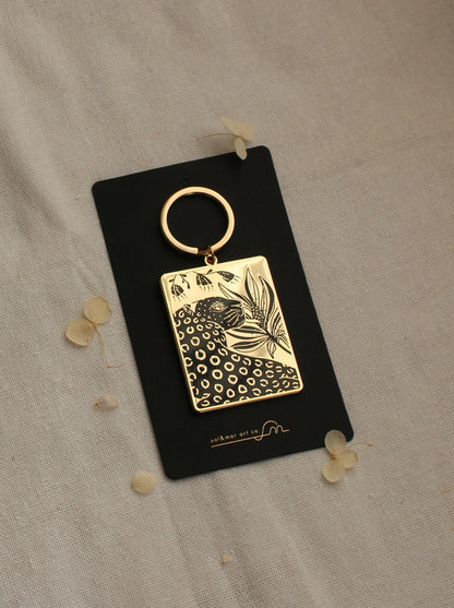 Leopard, and the Flowers Enamel Keychain