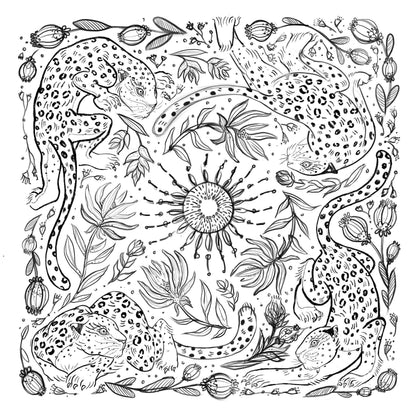 Leopard, and the Sun Silk Twill Scarf Bandana Scarf