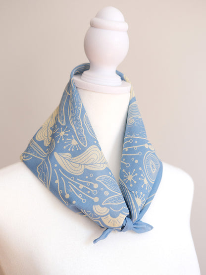 Whale, and the Ocean Bandana Scarf (Light Blue)