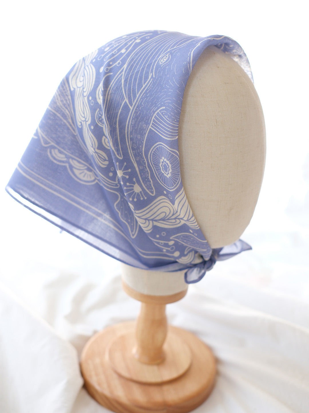 Whale, and the Ocean Bandana Scarf (Violet)