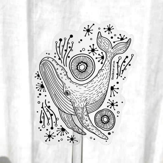 Humpback Whale Line Art Sticker 01 Decorative Stickers