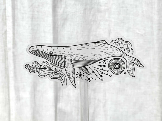 Humpback Whale Line Art Sticker 02 Decorative Stickers
