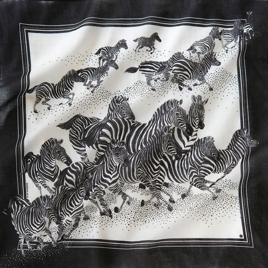 Zebra, "New Beginning" Bandana Scarf (B&W)
