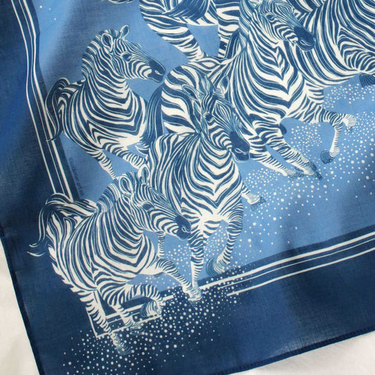 Zebra, "New Beginning" Bandana Scarf (Blue) Bandana Scarf