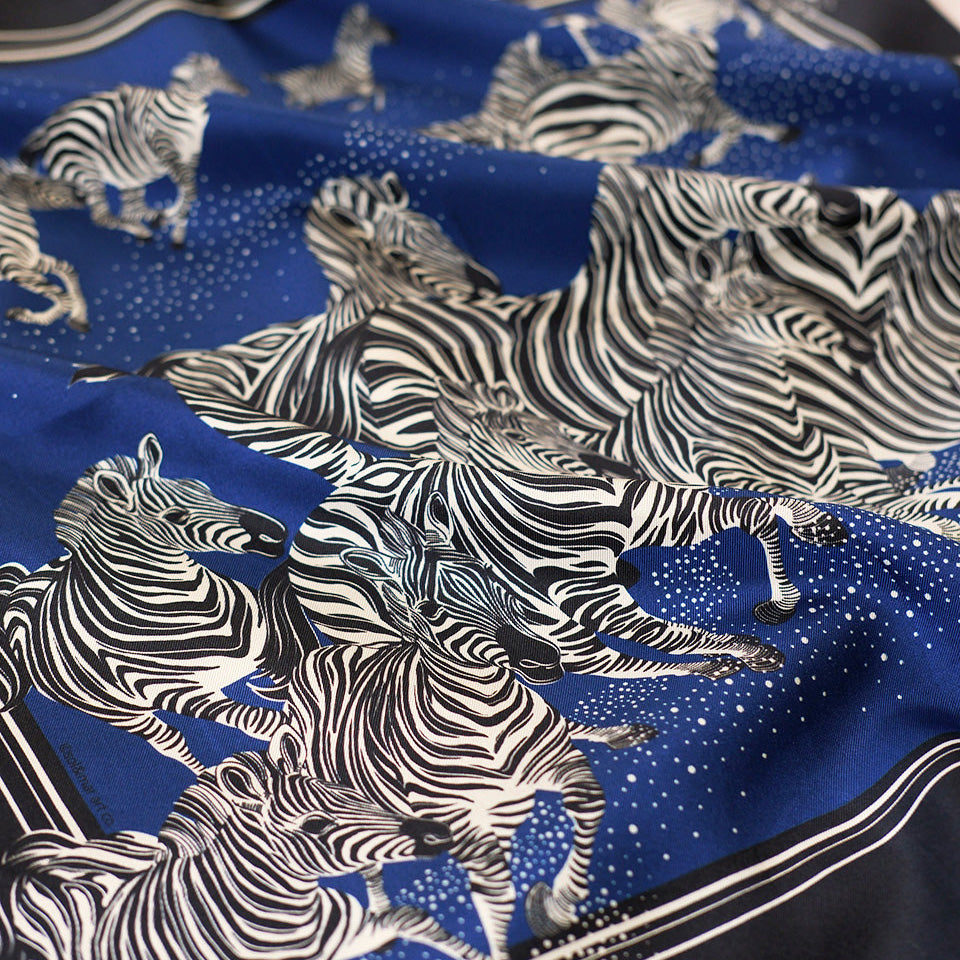 Zebra, "New Beginning" Silk Twill Scarf