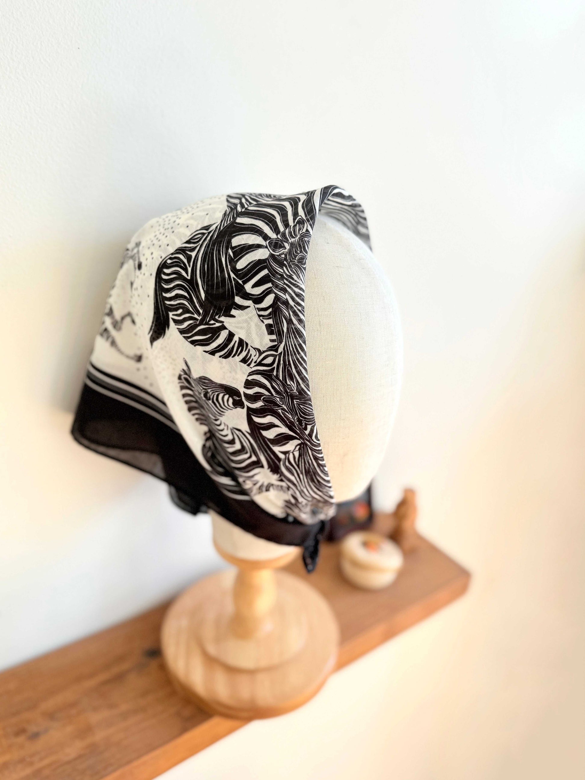 Zebra, "New Beginning" Bandana Scarf (B&W) Bandana Scarf