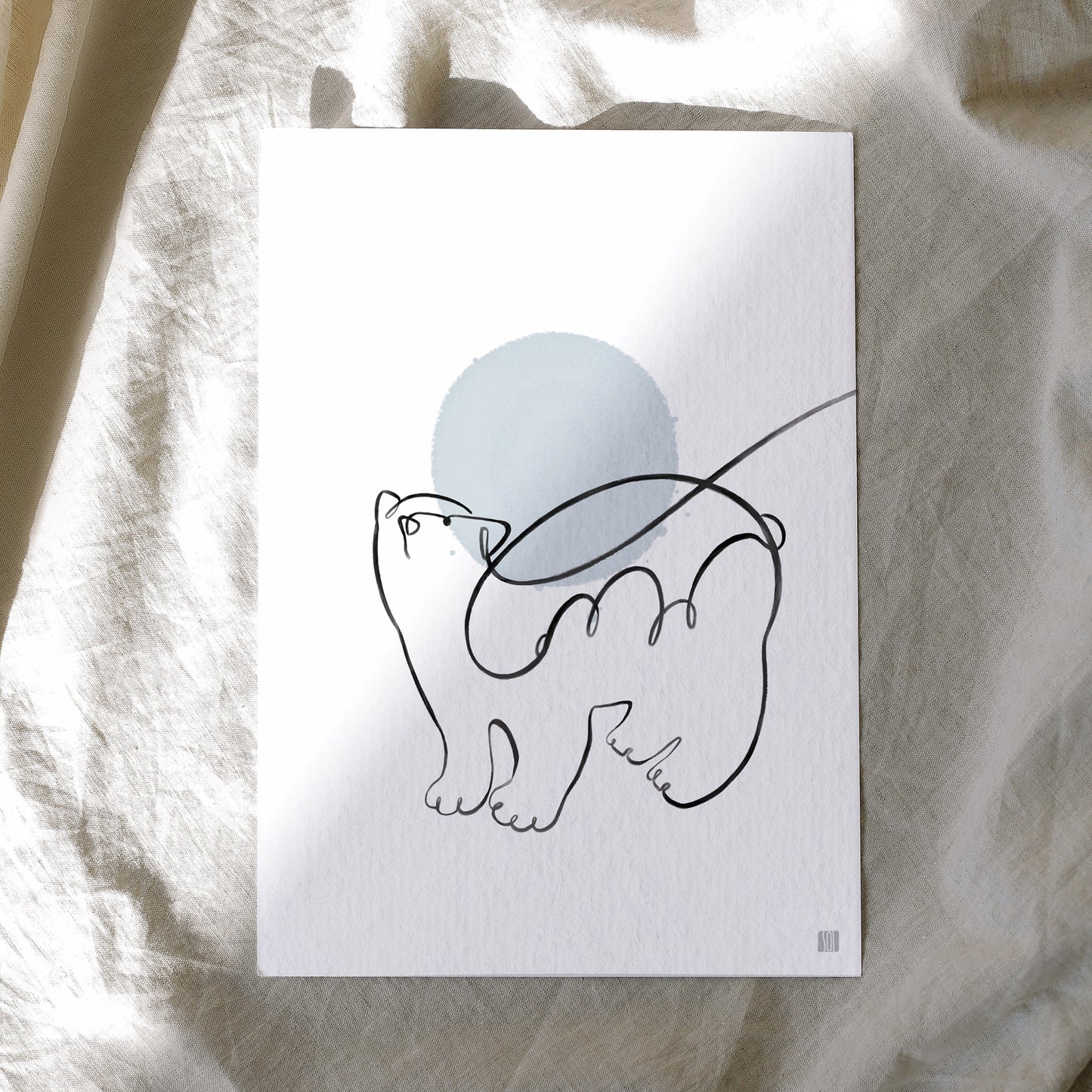 Polar Bear enamel keyring + Postcard Set