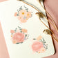Rose Sticker/ Flower Sticker /Retro Flower Sticker /Vintage Flower Sticker/ Set of 3 Flower Stickers/ Waterproof, Durable Sticker
