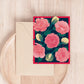The "Rosa" series Greeting card/ Rose Illustration/ Retro flower card/ Vintage flower card/ Botanical Art/ Floral Art Print / A2 Size