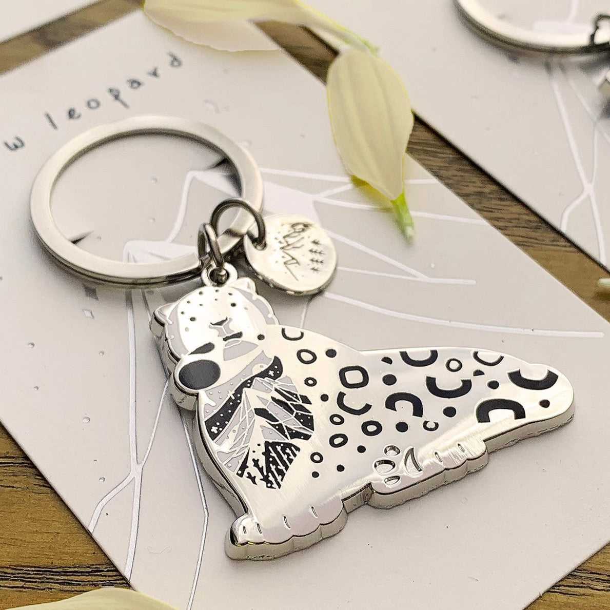 Snow Leopard keychain